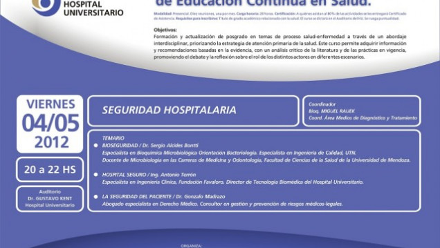 imagen 1º CURSO INTERDISCIPLINARIO DE EDUCACIÓN CONTÍNUA EN SALUD