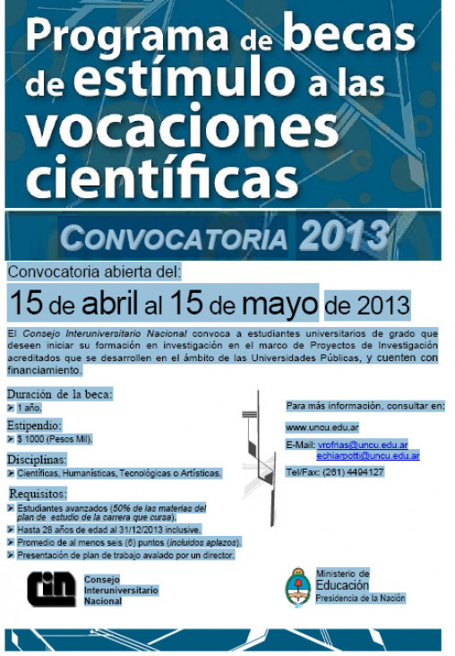 imagen Becas Estímulo a las Vocaciones Científicas 2013