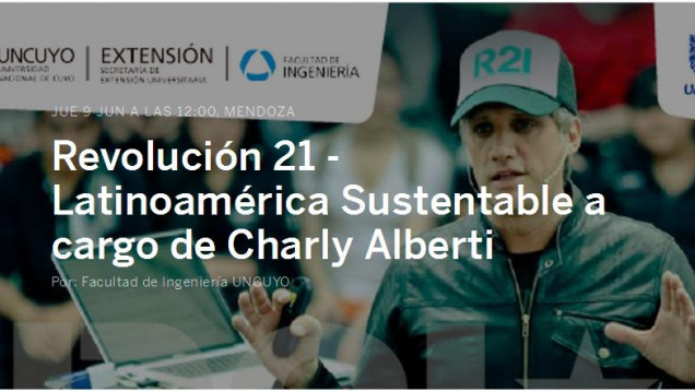 imagen CONFERENCIA "LATINOAMÉRICA SUSTENTABLE" A CARGO DE CHARLY ALBERTI