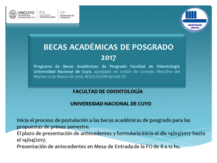 imagen Becas Académicas de Posgrado 2017