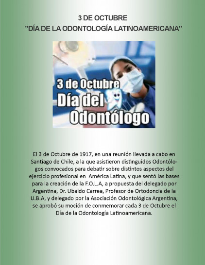 imagen 3 de octubre - Día de la Odontología Latinoamericana