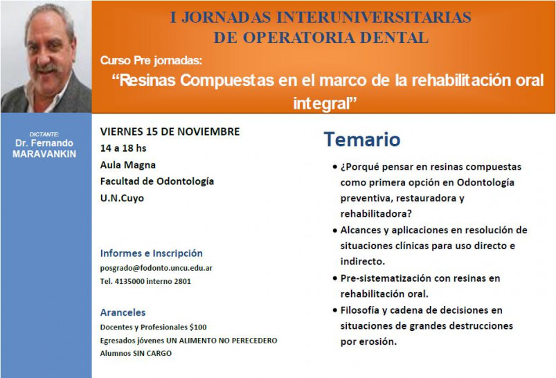 imagen I JORNADAS INTERUNIVERSITARIAS DE OPERATORIA DENTAL