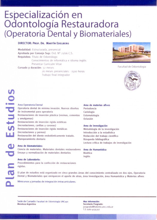 imagen ESPECIALIZACIÓN EN ODONTOLOGÍA RESTAURADORA