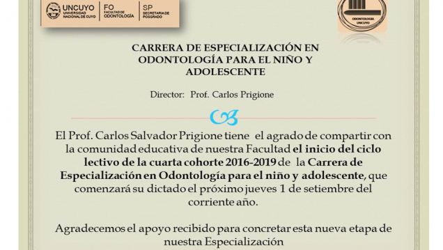 imagen Carrera de Especialización en Odontología para el niño y adolescente