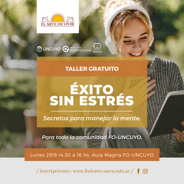 imagen Taller gratuito: Éxito sin estrés. Secretos para manejar la mente.