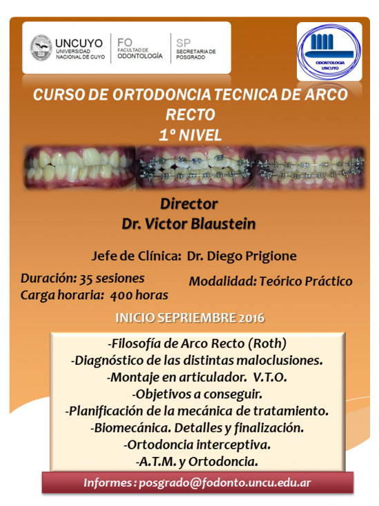 imagen CURSO DE ORTODONCIA  - TECNICA DE ARCO RECTO FILOSOFIA DE ROTH - 1º NIVEL.