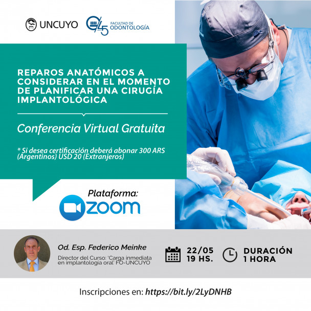 imagen Se brindará una Conferencia Virtual Gratuita sobre Cirugía Implantológica