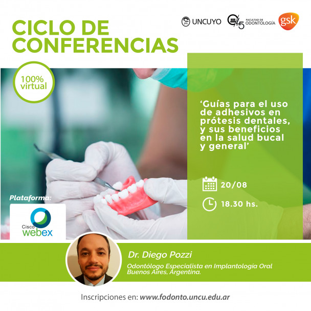 imagen Ciclo de conferencias: "Guías para el uso de adhesivos en prótesis dentales, y sus beneficios en la salud bucal y general"