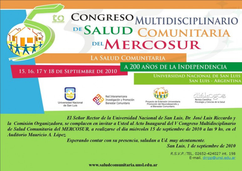 imagen V Congreso Multidisciplinario de Salud Comunitaria del MERCOSUR