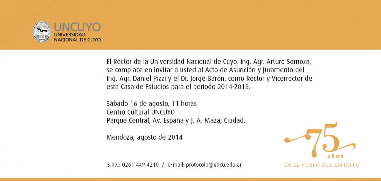 imagen Invitación Acto de Asunción Nuevas Autoridades
