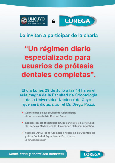 imagen Charla: Un régimen diario especializado para usuarios de prótesis dentales completas