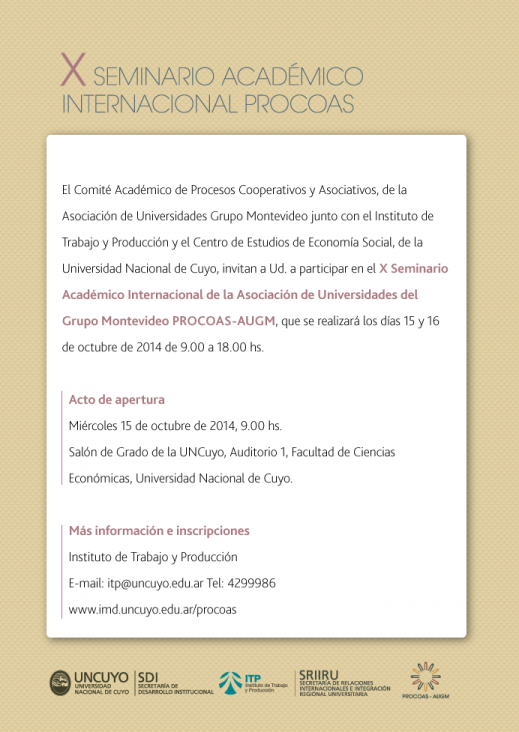 imagen X Seminario Académico Internacional de la Asociación de Universidades del Grupo Montevideo 