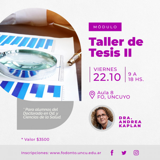 imagen Se dictará el Módulo: Taller de Tesis II