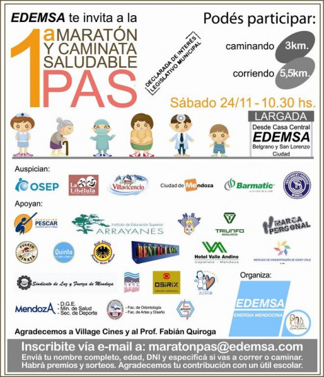 imagen 1ª Maratón y Caminata Saludable del Programa de Responsabilidad Social "PAS" de EDEMSA