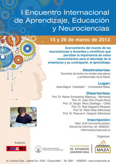 imagen I Encuentro Internacional de Aprendizaje, Educación y Neurociencias