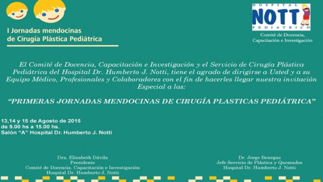 imagen  PRIMERAS JORNADAS MENDOCINAS DE CIRUGIA PLASTICA PEDIATRICA