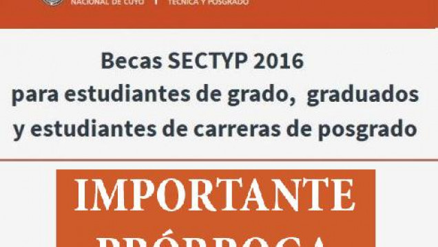 imagen Prórroga Becas SECTYP 2016