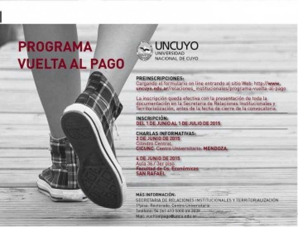 imagen Convocatoria. Estancias de Formación para Estudiantes de la UNCuyo. Charla informativa. 